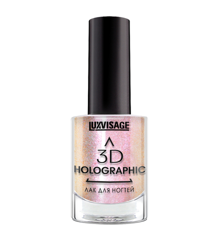 LuxVisage Лак для ногтей 3D HOLOGRAPHIC тон 718 золотисто-розовый жемчуг 11мл