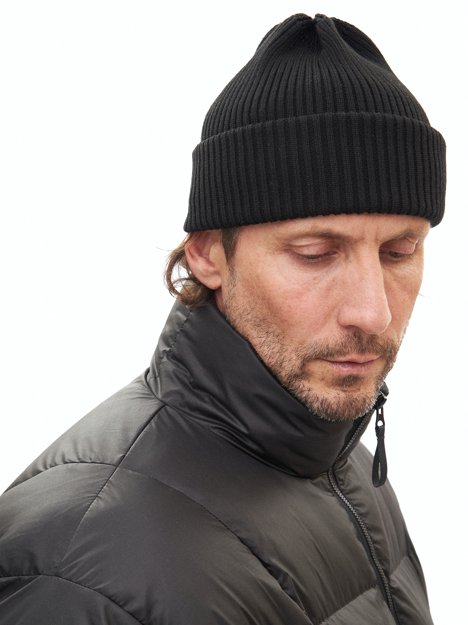 Черная шапка-бини из хлопка