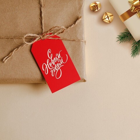 Шильдик,  «С Новым годом», 5*9 см, 10 шт.