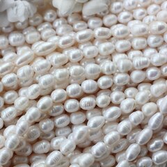 Жемчуг натуральный речной, рис, 8,1-16,6 мм, 1 нить, Ж030