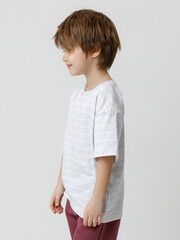 фуфайка  для мальчика  КР 302912/св.серый меланж,полоска к632