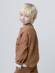 рубашка  для мальчика  ТК 33012/ириска