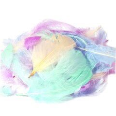 Перья декоративные пушистые Alingar, 4 гр, "Пастельное ассорти", пакет с европодвесом