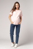Футболка для беременных 18116 розовая пудра