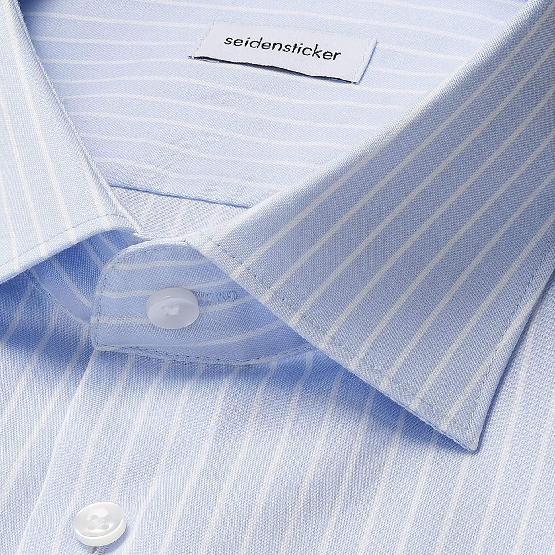 Сорочка мужская Seidensticker Shaped Fit 01.845437-10 голубая в белую полоску