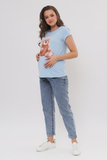 Футболка для беременных 10361 небесно-голубой