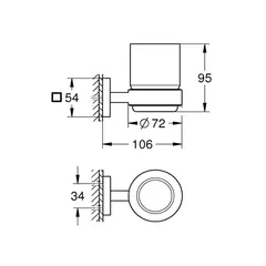 Стакан GROHE Start Cube с держателем (41097DC0)