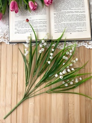 Ландыши искусственные из мягкого пластика, реалистичные, высота регулируется 35-44 см, набор 2 букета.