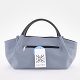 Сумка Саломея 362 гладкий серо-голубой + черный