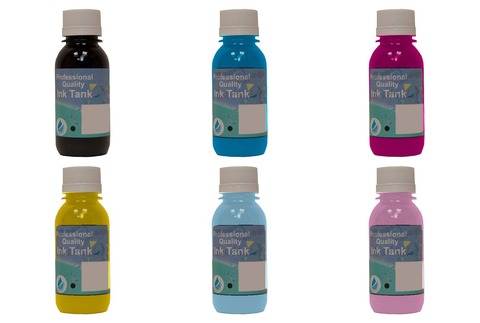 Комплект чернил AquaMarine для Epson водные Dye ink универсальные 100 ml — 6 цветов по 100 мл