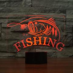 3D светильник с пультом Рыбалка