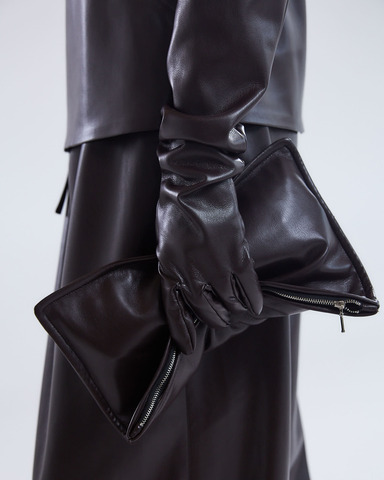 Клатч из искусственной кожи шоколадный