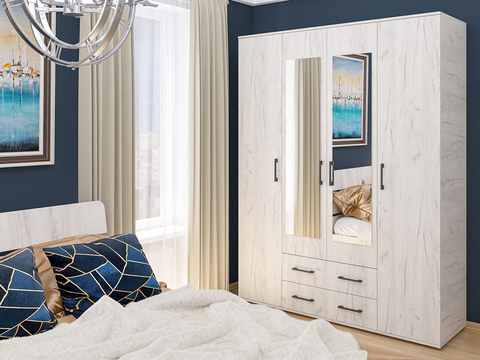 Шкаф 4-х дверный Шон-7 крафт светлый