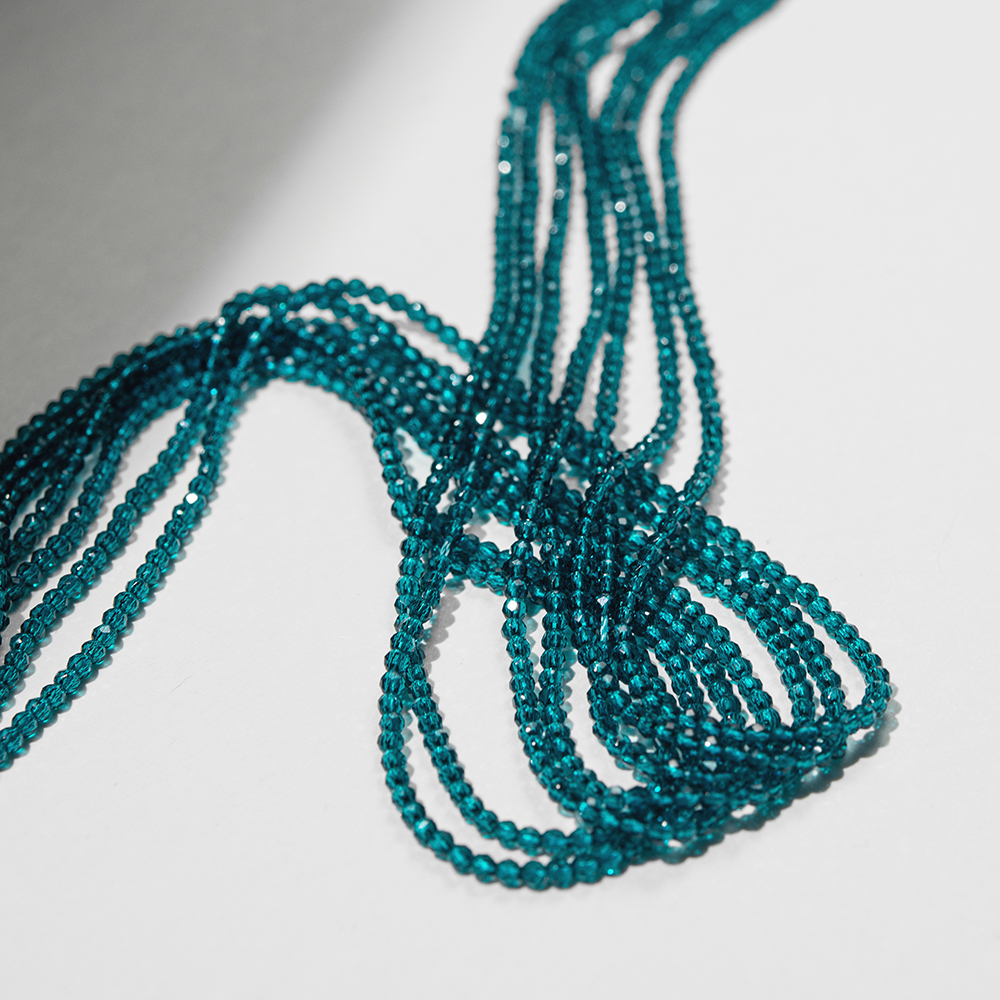 Бирюзовая шпинель синтетическая, 2мм, шар, микроогранка