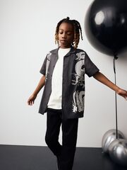 Рубашка с коротким рукавом для мальчика Next 136-484, Черный