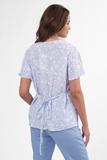 Блузка для беременных 16462 бело-голубой