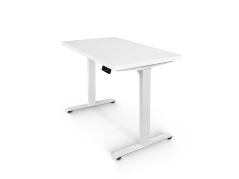 Регулируемый компьютерный стол Bazalt с регулировкой по высоте — столешница МДФ Белый