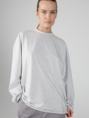 Лонгслив, светло-серый меланж