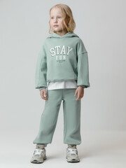 брюки  для девочки  КР 400848/голубой прибой к635