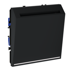 Выключатель встраиваемый VOLTUM S70 карточный 16А, (черный матовый)