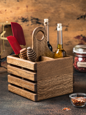 Oak Cutlery Holder