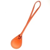 Кожаный чехол - брелок подвеска для AirTag с ремешком (Оранжевый)