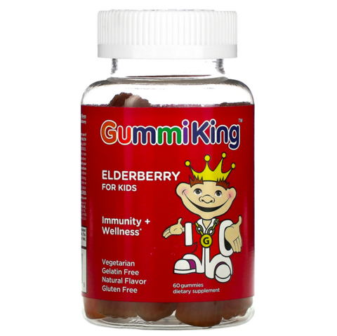 GummiKing, Бузина для иммунитета и силы, малина, 60 штук