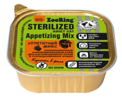 ZooRing консервы для стерилизованных кошек аппетитный микс кусочки в желе 100 гр