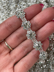 Тесьма Стразы серебристые на цепочке