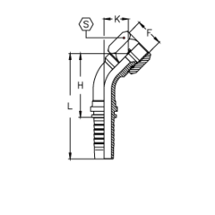 Фитинг DN 16 JIC (Г) 1.1/16 (45) TIEFFE