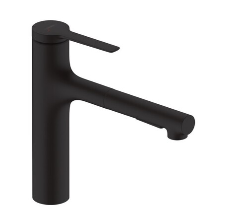 Hansgrohe Zesis M33 74804670 Смеситель для кухни с вытяжным изливом (чёрный матовый)