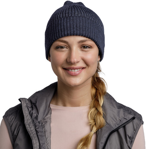 Картинка шапка Buff Hat Merino Active Solid Night Blue - 3