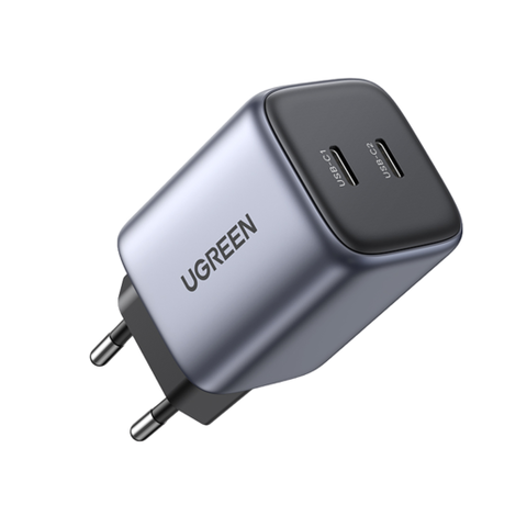 Зарядное устройство UGREEN CD294 (90573) Nexode 45W Mini USB-C+USB-C PD GaN Fast Charger RUS, серый