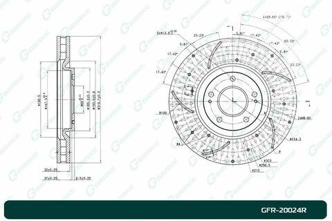 Диск тормозной перфорированный вентилируемый G-brake GFR-20024R правый