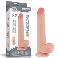 Телесный фаллоимитатор 9 Sliding Skin Dual Layer Dong - 22 см. - 