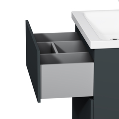 Тумба с раковиной напольная, 60 см, 2 ящика, графит матовый AM.PM Gem - M90FSX06022GM32