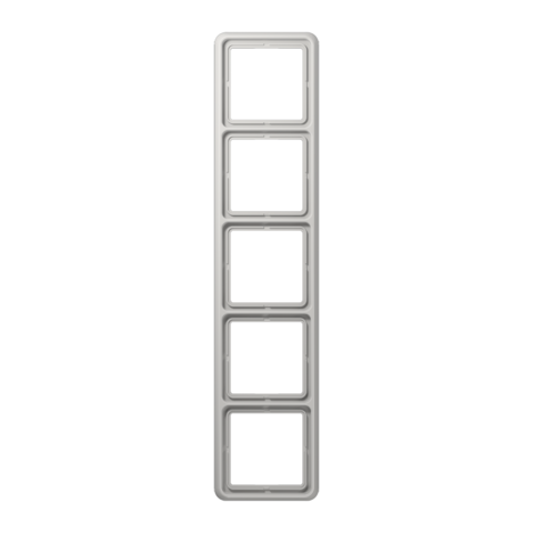 Рамка на 5 постов. Цвет Блестящий светло серый. JUNG CD 500. CD585WULG