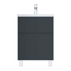 Тумба с раковиной напольная, 60 см, 2 ящика, графит матовый AM.PM Gem - M90FSX06022GM32