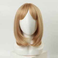 Парик искусственный с чёлкой 30 см, цвет блонд