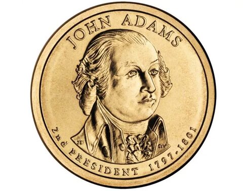 1 доллар 2-й президент США Джон Адамс 2007 год