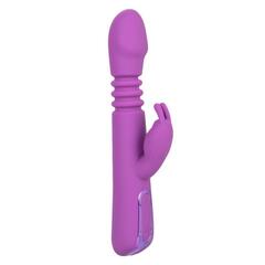 Фиолетовый вибратор-кролик Elite Thrusting Rabbit с возвратно-поступательными движениями - 23,5 см. - 