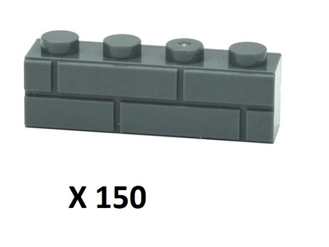 Кирпичик 1X4 Brick детали для конструктора набор 150 шт