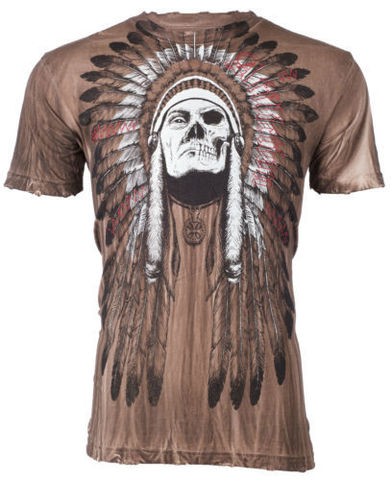 Affliction | Футболка мужская TRIBE Brown A282BR перед