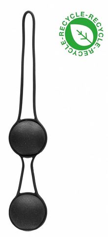 Черные вагинальные шарики Geisha со шнурком - Shots Media BV Natural Pleasure NAT003BLK