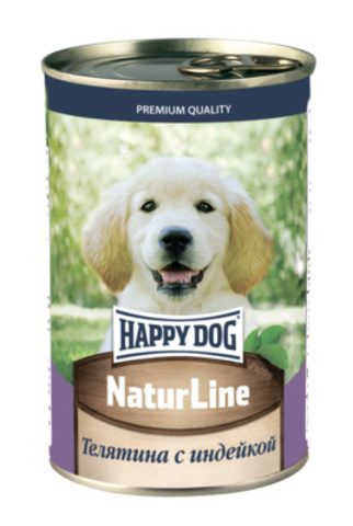 Happy Dog Natur Line Телятина с печенью, сердцем и рисом, для щенков 410 г
