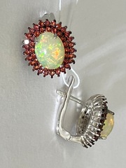 Опал М (серьги из серебра)