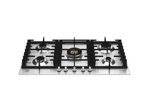 Встраиваемая газовая варочная панель Bertazzoni, конфорка dual wok в центре, 90 см Нержавеющая сталь