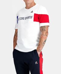 Теннисная футболка Le Coq Sportif TRI Tee Short Sleeve N°1 SS23 - new optical white