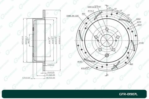 Диск тормозной перфорированный G-brake GFR-01907L левый