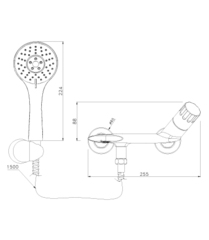 Смеситель для ванны с монолитным изливом LEMARK WING – LM5302C